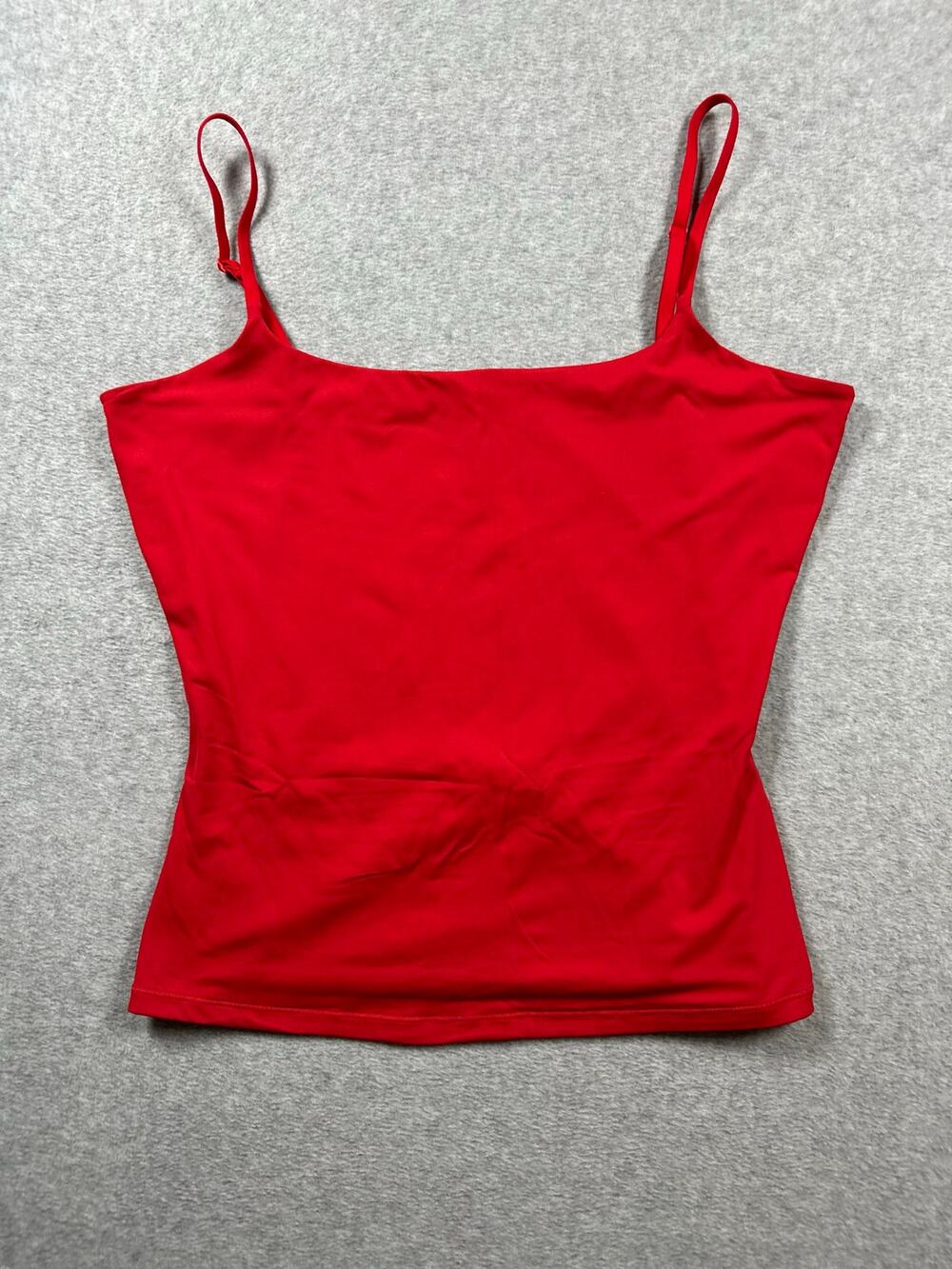 Pumiey Camisole Tank Top Women's Medium Red Spaghetti Straps Square Neck Y2K